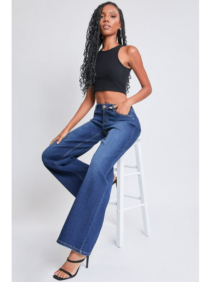 YMI Jeans Women's Essential Low Rise Wide Leg Jeans