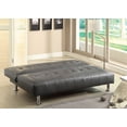 thumbnail image 4 of Bastina Faux Leather Tufted Convertible Futon Sofa, Gray, 4 of 6