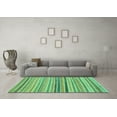 thumbnail image 3 of Ahgly Company Machine Washable Indoor Round Abstract Turquoise Blue Modern Area Rugs, 5' Round, 3 of 4