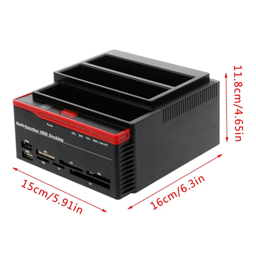 892U2lS For 2.5''/3.5'' HDD IDE SSD SATA I/II/III USB 2.0 to SATA IDE Dual  Slots Hard Drive Multifunctional HDD Docking Station with Card Reader - EU  Plug Wholesale