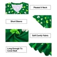 thumbnail image 5 of CASSIE LIZ Womens Tops Plus Size St. Patricks V Neck Shirts Fashion Short Sleeve Green Lucky Clover Flowy Tee Loose Fit Tunics Summer Fall Pleated Blouses Casual Swing Pullovers XL 14W 16W, 5 of 6