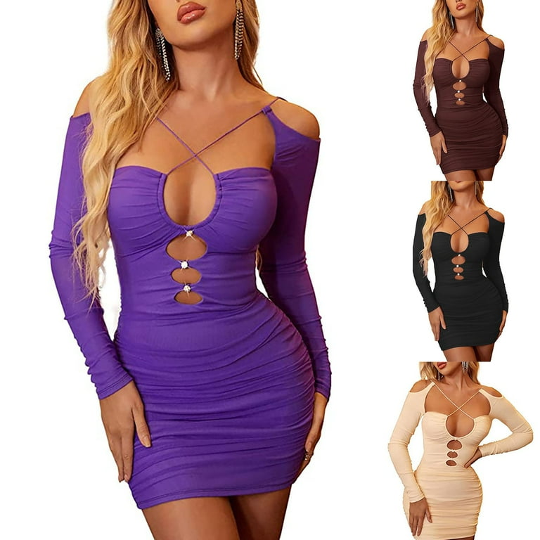 Purple clearance club dress