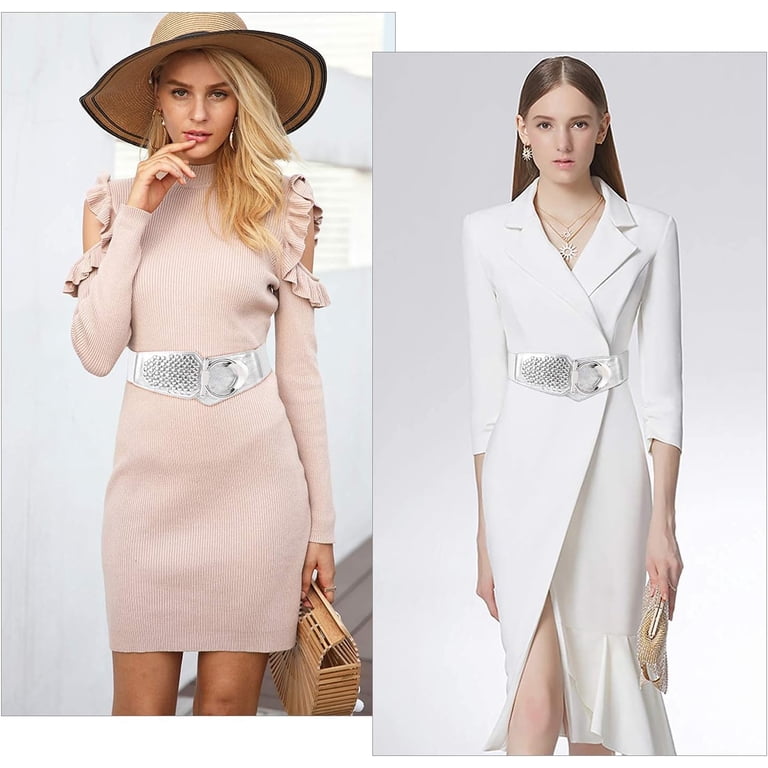 Women Wide Elastic Waist Belt Fashion Vintage Stretch Dress  display picture 2