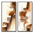 thumbnail image 2 of Designart "Unveiling Canyon Ridge - An Expedition I" Abstract Liquid Ink Framed Wall Art Set Of 2 - Modern Brown Frame Gallery Set For Office Decor, 2 of 6