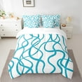 thumbnail image 2 of Erosebridal Abstract Wavy Stripes Bedding Sets Twin Size,Modern Geometric Comforter Sets With Sheets,White Blue Bed In A Bag Twin Size, Super Cozy Bedroom Decor,7-Piece, 2 of 5
