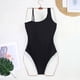 thumbnail image 5 of Trajes de baño de una pieza para mujer, traje de baño de bikini con tirantes y espalda descubierta de color liso para mujer, 5 of 5