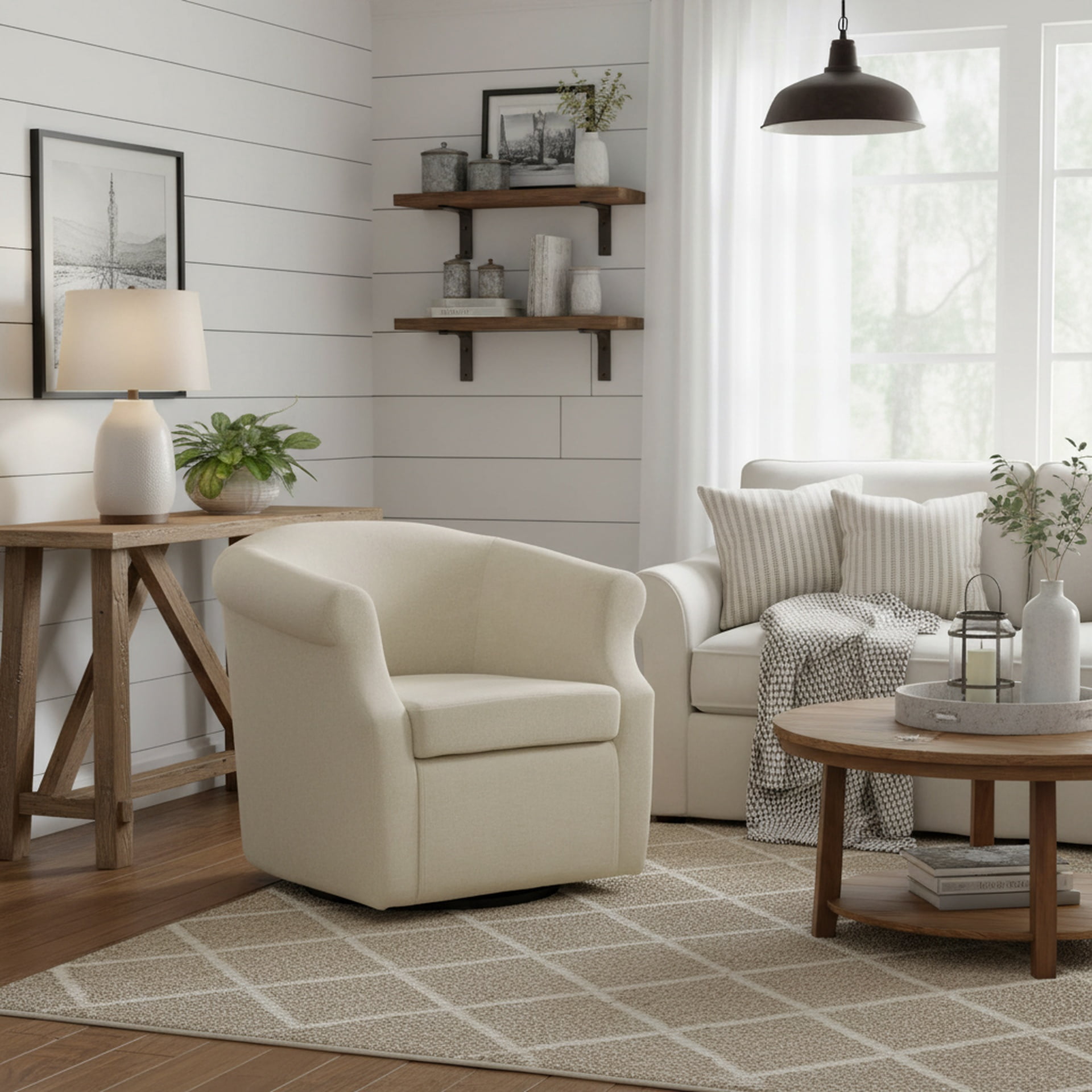Mainstays Nikole Swivel Accent Chair, Chloe Fog