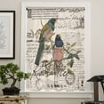 thumbnail image 4 of Vintage Birds Semi Sheer Curtains Drapes for Living Room,Bedroom,French Doors Window 45 Inches Long,Country Envelope Postmark Farmhouse Botancial Rod Pocket Chiffon Curtain Drapery Voile Drape Panel, 4 of 6