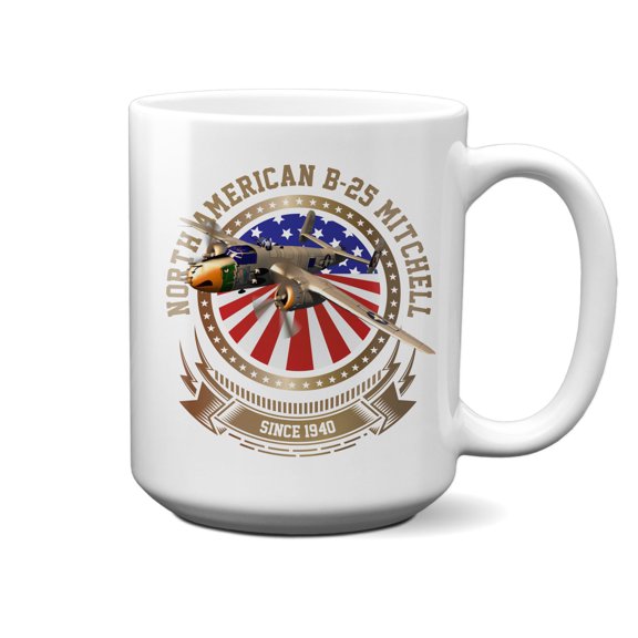B-25 Mitchell Stars and Stripes 15oz Mug