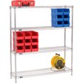 thumbnail image 2 of Nexel 4 Shelf Chrome Wire Shelving Unit Starter 48""W x 12""D x 63""H, 2 of 6