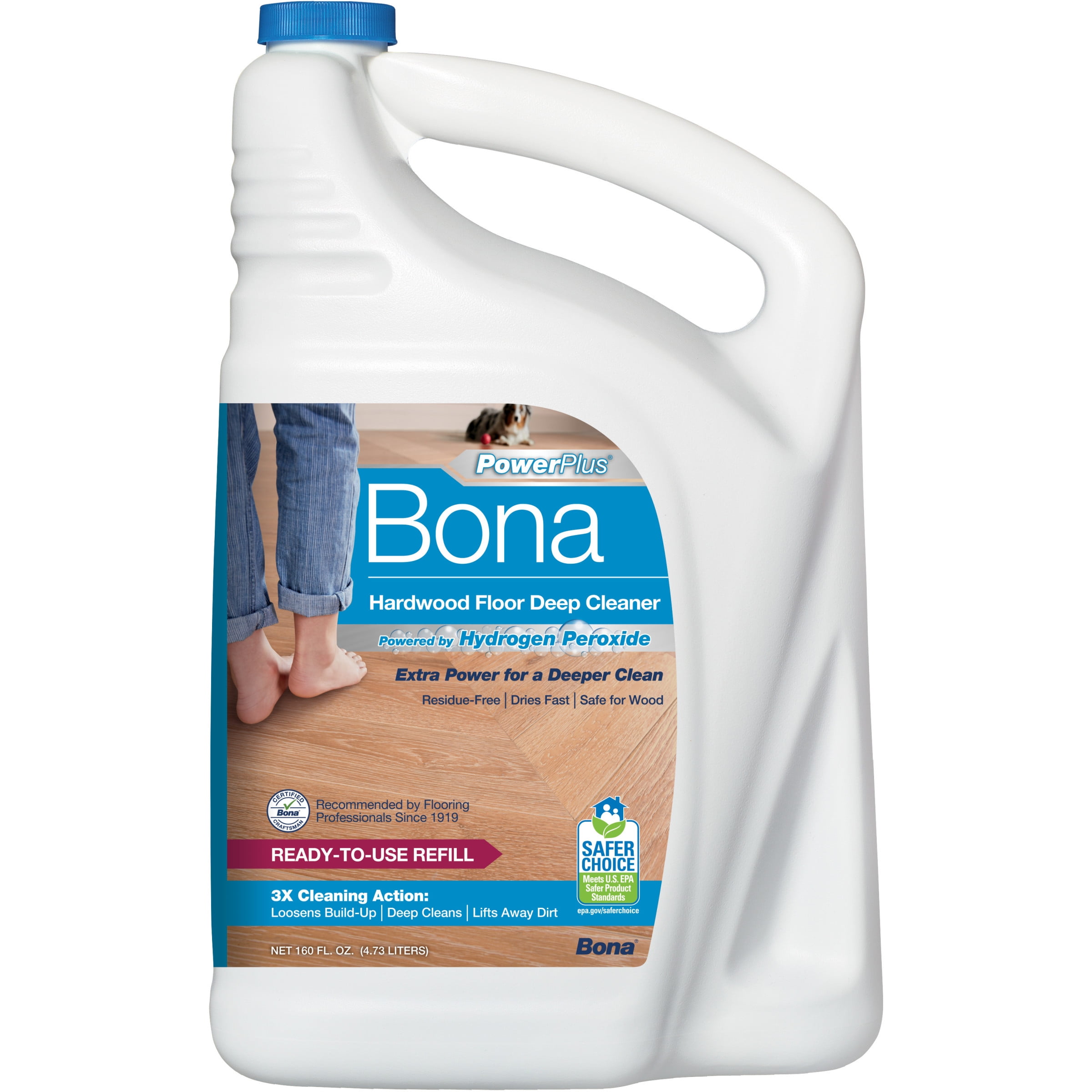 Bona PowerPlus Hardwood Floor Deep Cleaner 160 Fl Oz Refill Walmart
