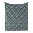 thumbnail image 1 of Abstract Soft Flannel Fleece Throw Blanket, Modern Print of Diagonal Zigzags and Diamond Shapes, Cozy Plush for Indoor and Outdoor Use, 60" x 80", Seafoam Grey, by Ambesonne, 1 of 5