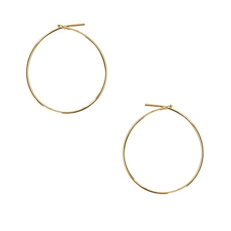 Round Hoop Earrings - Hypoallergenic Lightweight Wire Threader Loop Drop Dangles for Women, Safe for Sensitive Ears, by Humble Chic