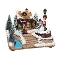 thumbnail image 2 of Casa de nieve navideña Decoraciones de granja Vacaciones Ciudad de vacaciones de resina con luces para fiesta Festival Chimenea Hogar mayimx Casa de miniaturas, 2 of 8