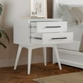 thumbnail image 4 of AFI Pasadena Solid Wood Mid-Century Modern Nightstand with 2 Drawers, White, 4 of 10