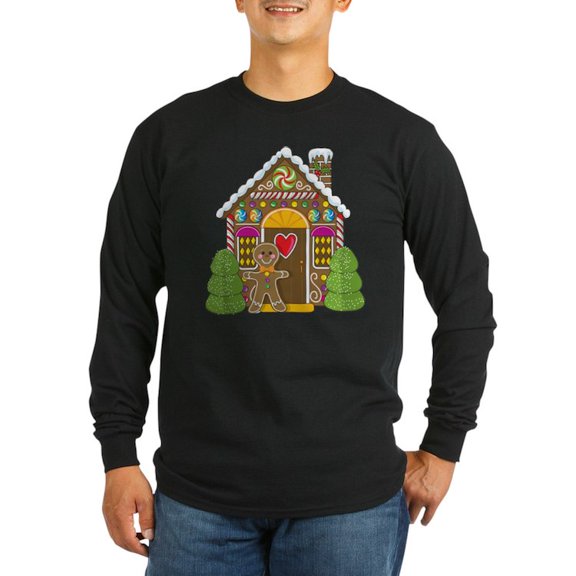 CafePress - Gingerbread House Long Sleeve Dark T Shirt - Long Sleeve Dark T-Shirt
