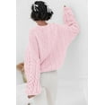 thumbnail image 5 of PRETTYGARDEN Womens Sweaters Fall Cable Knit Long Sleeve Crewneck Oversized Sweater Chunky Pullover Loose Outfits, 5 of 7