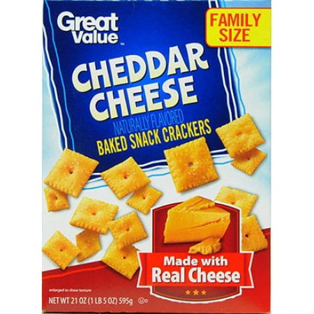 Merlot Cheddar - (2 Pack) Great Value Cheddar Cheese Baked Snack Crackers, 21 oz