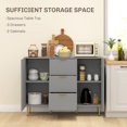 thumbnail image 4 of HOMCOM Sideboard Buffet Cabine w/ 3 Drawers and Adjustable Shelves, Grey, 4 of 10