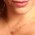 thumbnail image 5 of Clara Pucci 14K Yellow Solid Hypoallergenic Gold 2Ct Red Zircon Round Brilliant Cut Solitaire Designer Necklace Pendant For April, 5 of 7