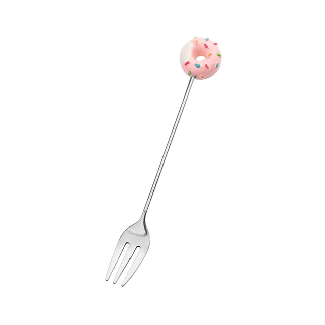 Dining Accessories Table Setting Meal Service Set Kitchen Tableware Serveware Tableware Dining Essentials Dinnerware Stainless Steel Sweet Donut Dessert Fork Coffee Spoon and Stirrer