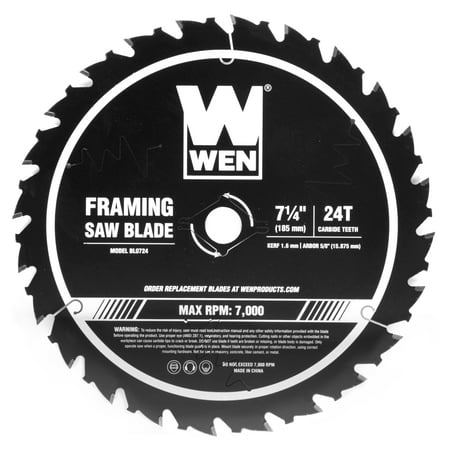 UPC: 0044459072416 | WEN 7.25-Inch 24-Tooth Carbide-Tipped Professional Framing Saw Blade for Miter Saws and Circular Saws