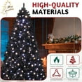 thumbnail image 3 of UBesGoo 7.5ft Black Pre-lit Christmas Tree, Hinged Artificial Pine with 1350 Tips, 400 LEDs & Remote Control, 3 of 11