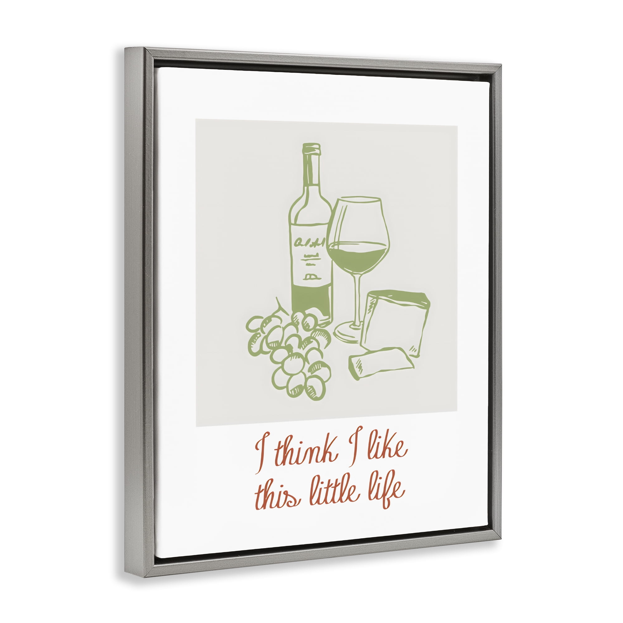 Stupell Industries I Think I Like This Little Life Gray Framed Floater Canvas Wall Art, design by The Prints Vibe