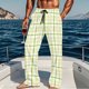 thumbnail image 1 of Pantalones de pijama largos para hombre, informales, con estampado a cuadros, holgados, deportivos, elásticos, rectos, vintage, con bolsillos, 1 of 6