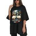 thumbnail image 4 of Plus Size Shirt for Women Black Tops for Women Short Sleeves Shirt for Women Swans T Shirt Crewneck Shirt for Women XS, 4 of 5