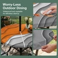 thumbnail image 3 of Round Outdoor Tablecloth with Umbrella Hole and Zipper, Orange Grey Ombre Fitted Table Cover with Elastic Edge for 31-35 Inch, Modern Geometric Abstract Aesthetics Cream Waterproof Patio Tablecoths, 3 of 9