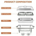thumbnail image 2 of 8 Pack Chafing Dish Buffet Set, Jacgood Stainless Steel Chafing Dishes for Buffet, Buffet Servers and Warmers for Wedding, Catering, 1/2 Pans, 2 of 6