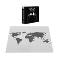 thumbnail image 3 of Ambesonne Gray Jigsaw Puzzle Durable Cardboard, World Map Silhouette Artwork, 1000 pcs, Dark Taupe White, 3 of 5