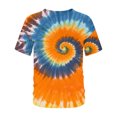 thumbnail image 5 of Krdevn Mens Tie Dye Print Crew Neck Short Sleeve Tee Soft Casual Breathable Daily Streetwear Summer Basic T Shirt Tops,3XL, 5 of 5