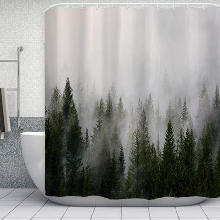 Ortigia Misty Forest Shower Curtains, Forest Shower Curtain