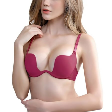 

Varsbaby Multiway Padded Push Up Bra Seamless Underwire Deep U for Women