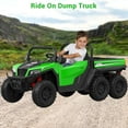 thumbnail image 2 of Rugerasy 24V 4WD 6-Wheel Electric Ride On Dump Truck,with Remote Control,2 Seater Dump Truck Toy,Includes Interactive Shovel,Dump Bed,LED Lights & Music Player for Big Ages 3+,Green, 2 of 7