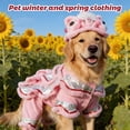 thumbnail image 4 of Lion Dance Dog Costume - Chinese New Year Dog Lion Dance Coat, Spring Festival Winter Cat Warm Clothes for Small Medium Dogs, Teddy, Schnauzers, Bichon Frises, Pink, S, 4 of 12