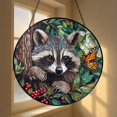 thumbnail image 4 of Stained Glass Style Raccoon Window Hanging – Rustic Nature Decor, 4 of 4
