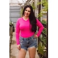 thumbnail image 2 of Ziva Rhinestone Studded Bodysuit-Pink, 2 of 5