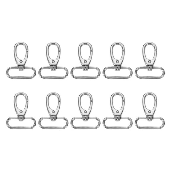 Uxcell 10Pack Swivel Clasps, 1.5" Oval Ring Lobster Clasp Claw Push Gate Snap Hooks, Silver