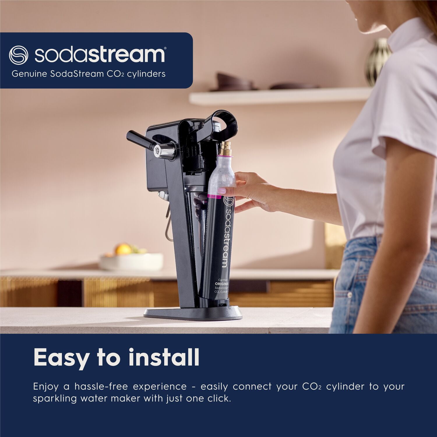 SodaStream, Pink Spare CO2 Cylinder, 60L, Compatible with Art