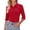 Red, variant on UDAUDU Womens Button Down Shirts 2026 Slim fit 3/4 Sleeve Stretch Dress Shirts Work Shirt Wrinkle Free Office Blouses Light Blue M