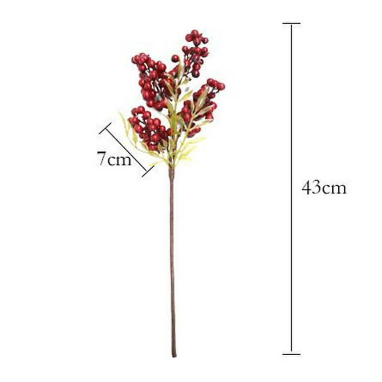 NEGJ Red Berry Pick Holly Branch Wreath Tree Hanging Decoration Flowers In  Vase Flower Arrangement Artificial Easter Flowers Flower Magnolias Flowers Dried  Roses with Stems Cake Floral 