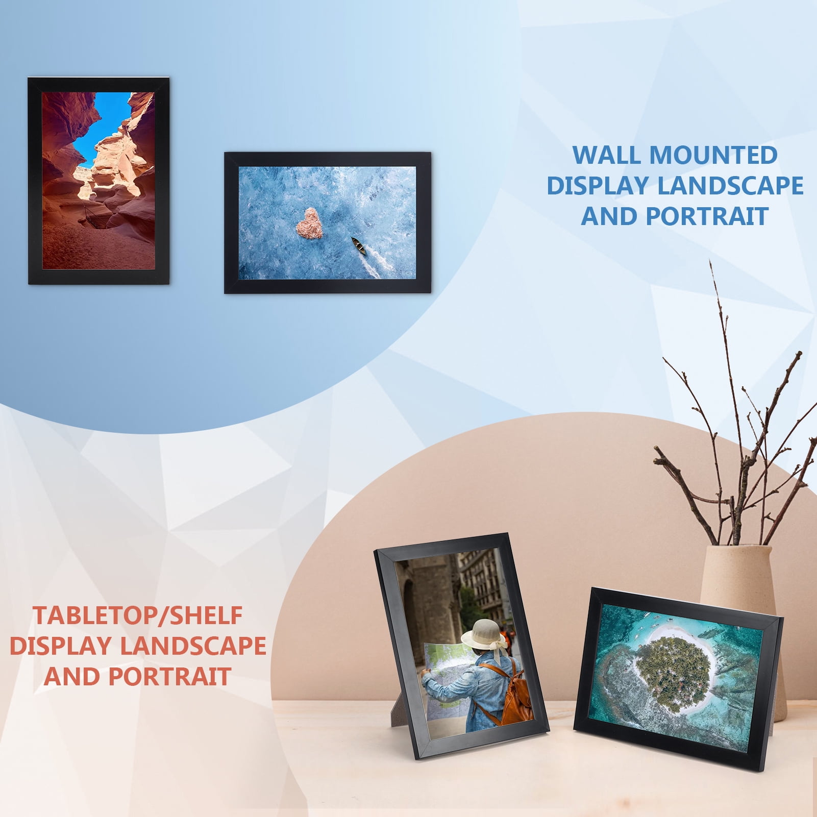 18 Pack 4x6 Picture Frames, Black 4 by 6 Photo Frame for Wall Mount or Tabletop Display