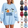 thumbnail image 4 of Towmus Halloween Sweatshirts Women Embroidered Sequin Ghost Graphic Pullover Shirt Halloween Crewneck Tops, 4 of 9