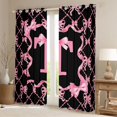 thumbnail image 2 of Manfei Bow Letter T Black Out Curtains for Girls, Pink Initial Ribbon Curtains Pack of 2 (42x63 Each), 2 of 6