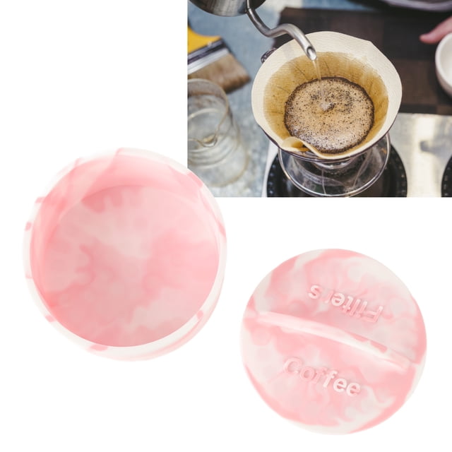 Soporte de almacenamiento de filtro de café dispensador de filtro de café redondo con tapa peso ligero para cafetería ANGGREK Otros