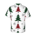 thumbnail image 3 of Balery Buffalo Plaid Christmas Trees Print Men's Hawaiian Shirts Short Sleeve Beach Shirt Relaxed Fit Vacation Button Down Shirts-Small, 3 of 9
