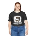 thumbnail image 6 of Feral aunt groovy auntie funny new aunt messy bun leopard Unisex T-shirt, 6 of 7